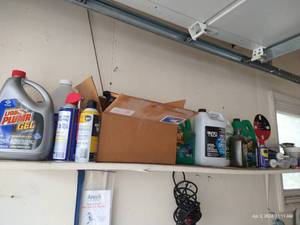 lot 365 image: Garage Shelf of Products - Auto, WD-40, Etc