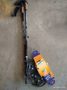 lot 466 image: Keenfit Walking Sticks & Ice Traction Slip-ons