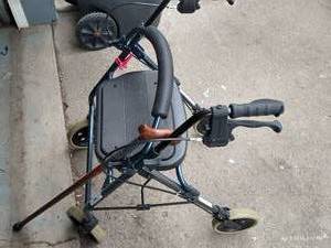 lot 489 image: Nova Rolling Walker  Wooden Cane