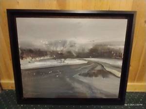 lot 569 image: Red River Oil On Canvas Painting By Zhimin Guan - 34 x 28