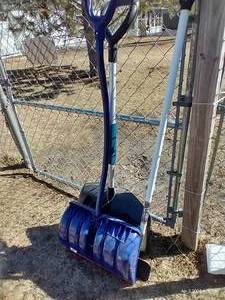 lot 588 image: 2 Plastic Snow Shovels And Ice ChopperScraper