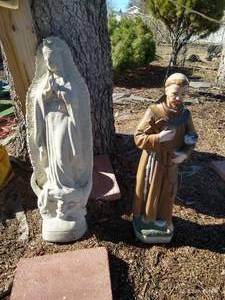 lot 608 image: 2 Garden Statues - 2 And Taller