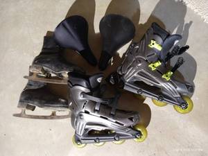 lot 648 image: Sporting Goods- Ice Skates, Rollerblades, Bike Seats