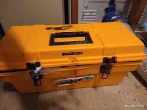 lot 709 image: Stack-On Tool Box & Contents