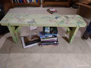 lot 773 image: Wooden Bench & FlowerNature Books