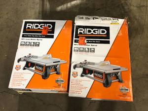 Lot of 7 in. Table Top Tile Saw by Ridgid Customer Returns See Pictures