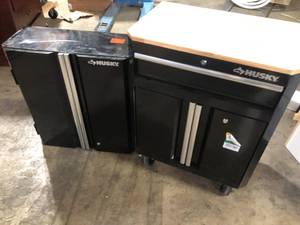 Lot of Assorted Husky Garage Tool  Storage Various Sizes and Conditions   Customer Returns See Pictures