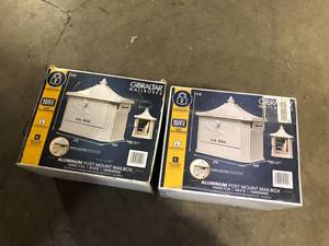 Lot of 2 Architectural Mailboxes Hamilton Premium, White, Large, Locking, Aluminum, Post Mount Mailbox   Customer Returns See Pictures