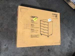 Halifax White 5-Drawer Cabinet Cart   Customer Returns See Pictures