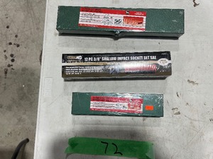21PC 38 SOCKET SET METRIC & 12PC 38 SHALLOW IMPACT SAE & 22 PC 12 SOCKET SET SAE