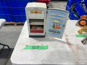 VINTAGE PRESSED STEEL FRIDGE