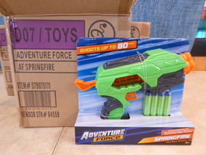 lot 123 image: 12 Adventure Force Springfire Dart Blasters