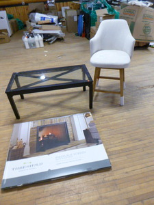 lot 180 image: Coffee Table, Stool, Fireplace Screen