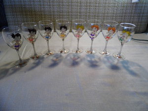 Whimsical Hand Painted Wine Glasses
