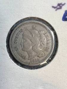 1865 US 3 CENT NICKEL