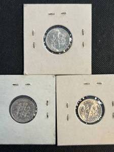 3 US ROOSEVELT DIMES 1955-S X2 1964 PROOF