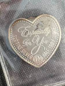 � TROY OZ .999 FINE SILVER ESPECIALLY FOR YOU HEART SHAPED BAR