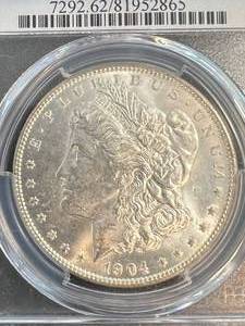 1904-O US MORGAN SILVER DOLLAR PCGS MS62