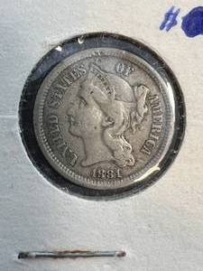 1881 US 3 CENT NICKEL