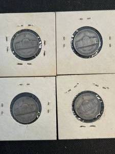 4 US WWII SILVER NICKELS