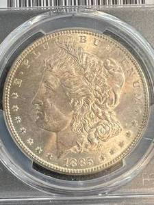 1885 US MORGAN SILVER DOLLAR PCGS MS64