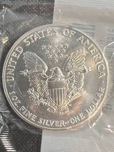 1989 AMERICAN SILVER EAGLE 1 TROY OZ .999 FINE SILVER UNC SEALED