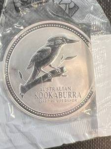 1 TROY OZ .999 FINE SILVER 2003 AUSTRALIAN KOOKABURRA UNC IN INFO. CASE