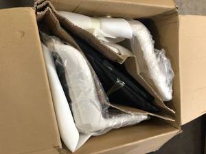 lot 2 image: Beige Faux Leather Upholstered Dining Chairs with U-shaped Legs (Set of 2 Black Legs Chairs) Customer Returns See Pictures