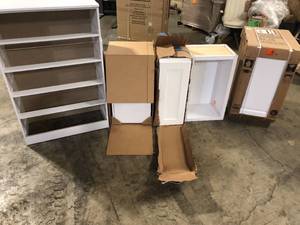 lot 13 image: Pallet of Assorted Kitchen Cabinets and More Various Models and Conditions   Customer Returns See Pictures