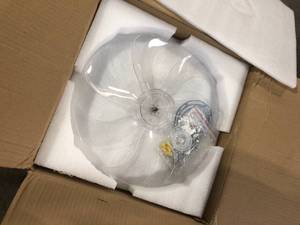 lot 18 image: 27 in. Remote LED Ceiling Fan Flower Shape Bedroom Living Room Ceiling Lamp with Dimmable Light, 6 Gear Wind Speed Fan by Magic Home   Customer Returns See Pictures
