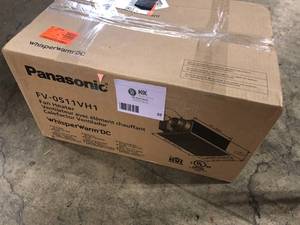 lot 32 image: Panasonic WhisperWarm DC 50-80-110 CFM Ceiling Bathroom Exhaust Fan with Heater Customer Returns See Pictures