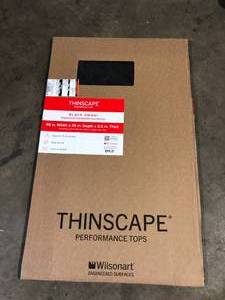 lot 46 image: THINSCAPE 4 ft. L x 25 in. D Engineered Composite Countertop in Black Amani with Satin Finish Customer Returns See Pictures