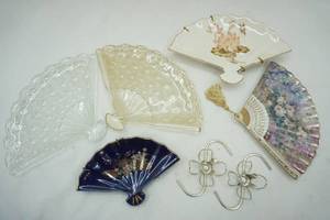 lot 53 image: Variety of Glass Decorative Fans