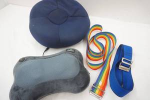 lot 70 image: Massager Pillow, Two Transfer Belts, Round Blue pillow