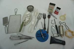 lot 82 image: Variety of Kitchen Utensils, Grain Belt Bottle opener and more
