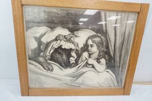 lot 118 image: Vintage Red Riding Hood litho