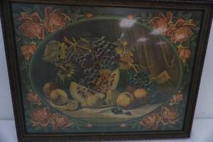 lot 194 image: Framed Picture of Fruit Give Us Our Daily Bread