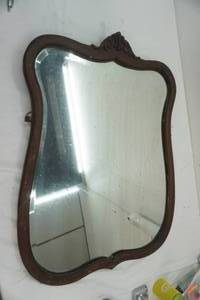 lot 197 image: Dark Finished Wood Framed Mirror