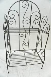lot 214 image: Cast Iron Folding Floor Rack 2 Tier