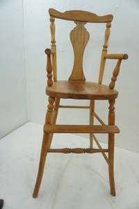 lot 253 image: Vintage Wooden High Chair