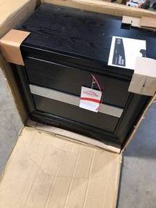 Miranda Black 2-Drawer Nightstand Tray Customer Returns See Pictures