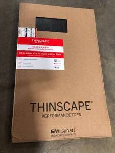 THINSCAPE 4 ft. L x 25 in. D Engineered Composite Countertop in Black Amani with Satin Finish Customer Returns See Pictures