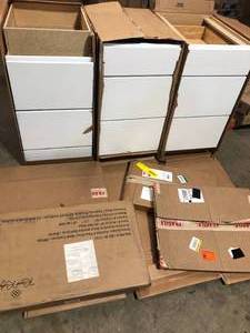 Lot of Assorted Kitchen Cabinets Various Models and Conditions  Customer Returns See Pictures