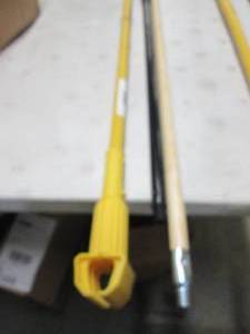 lot 4 image: 3 Assorted Mop Handles, Broom...