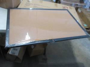 lot 9 image: 23x35 inch Cork Board with Black Fr...