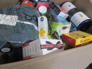 lot 158 image: Box of Assorted Small Overstock Ite...