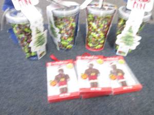 lot 212 image: 4 Candy Filled Tumblers with Straws...