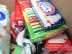 lot 228 image: Box of Assorted Small Overstock Ite...