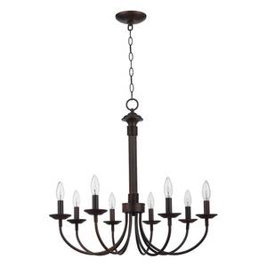 Trans Globe -   Americana Eight Light Chandelier from Candle Collection in Black Finish