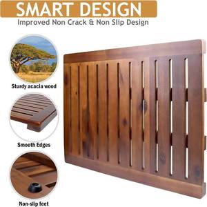Acacia -  Wooden Floor Mat Rectangular Large for Outdoor and Indoor